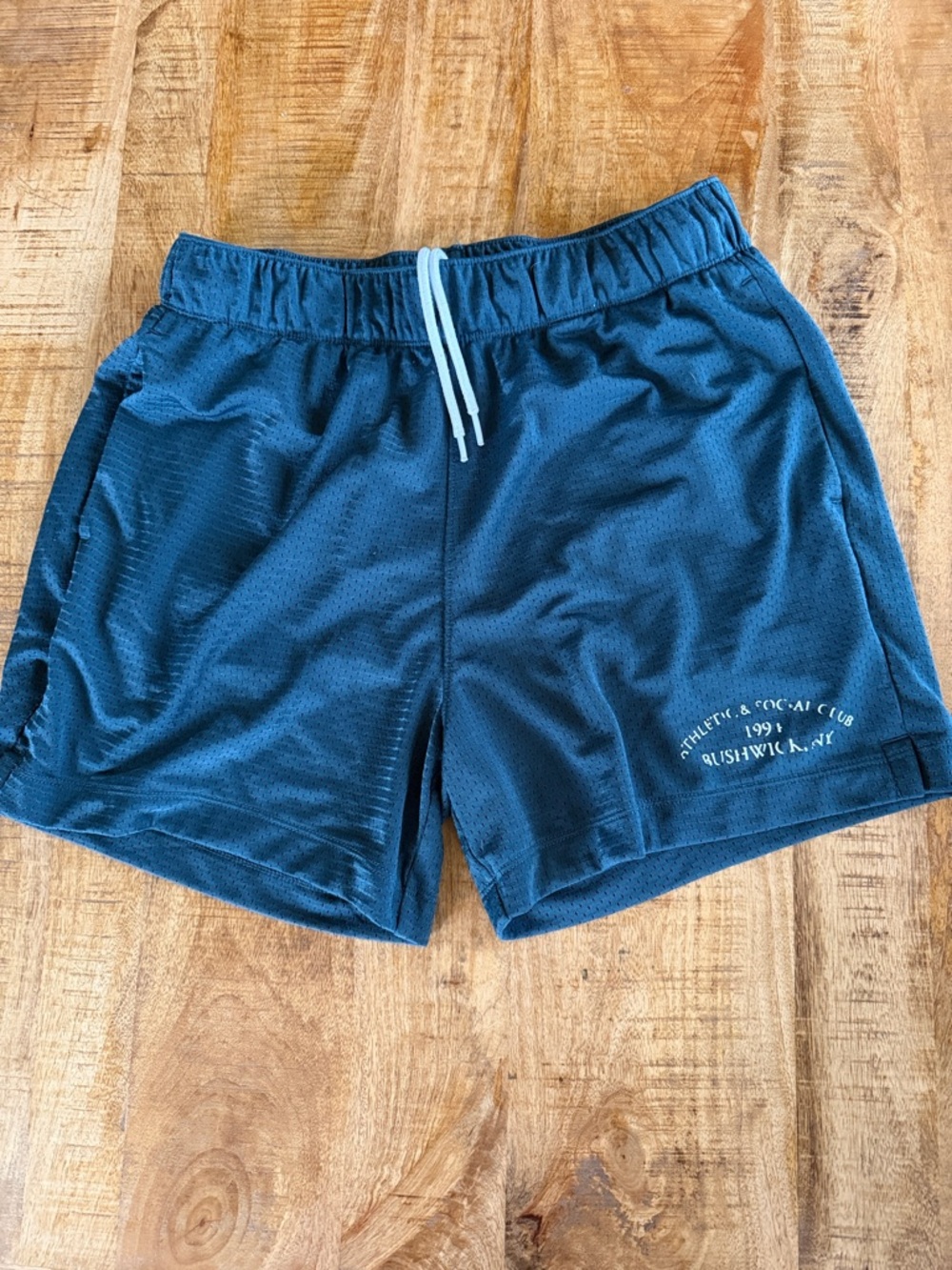 Abercrombie & Fitch Teal Mesh Athletic Shorts 5 with White Drawstring